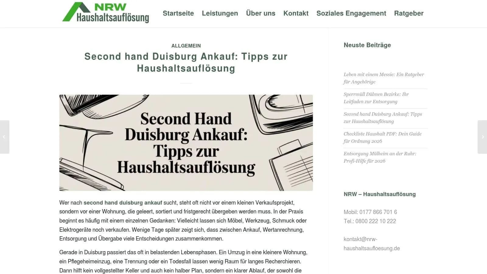 Second hand Duisburg Ankauf: Tipps zur Haushaltsauflösung